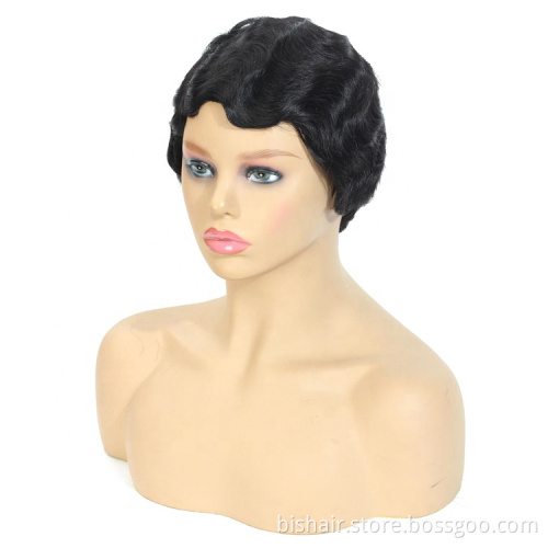 Raw Indian hair products Kenya shop online short mommy wig deep curly human hair wig sewing machine made wig for black women